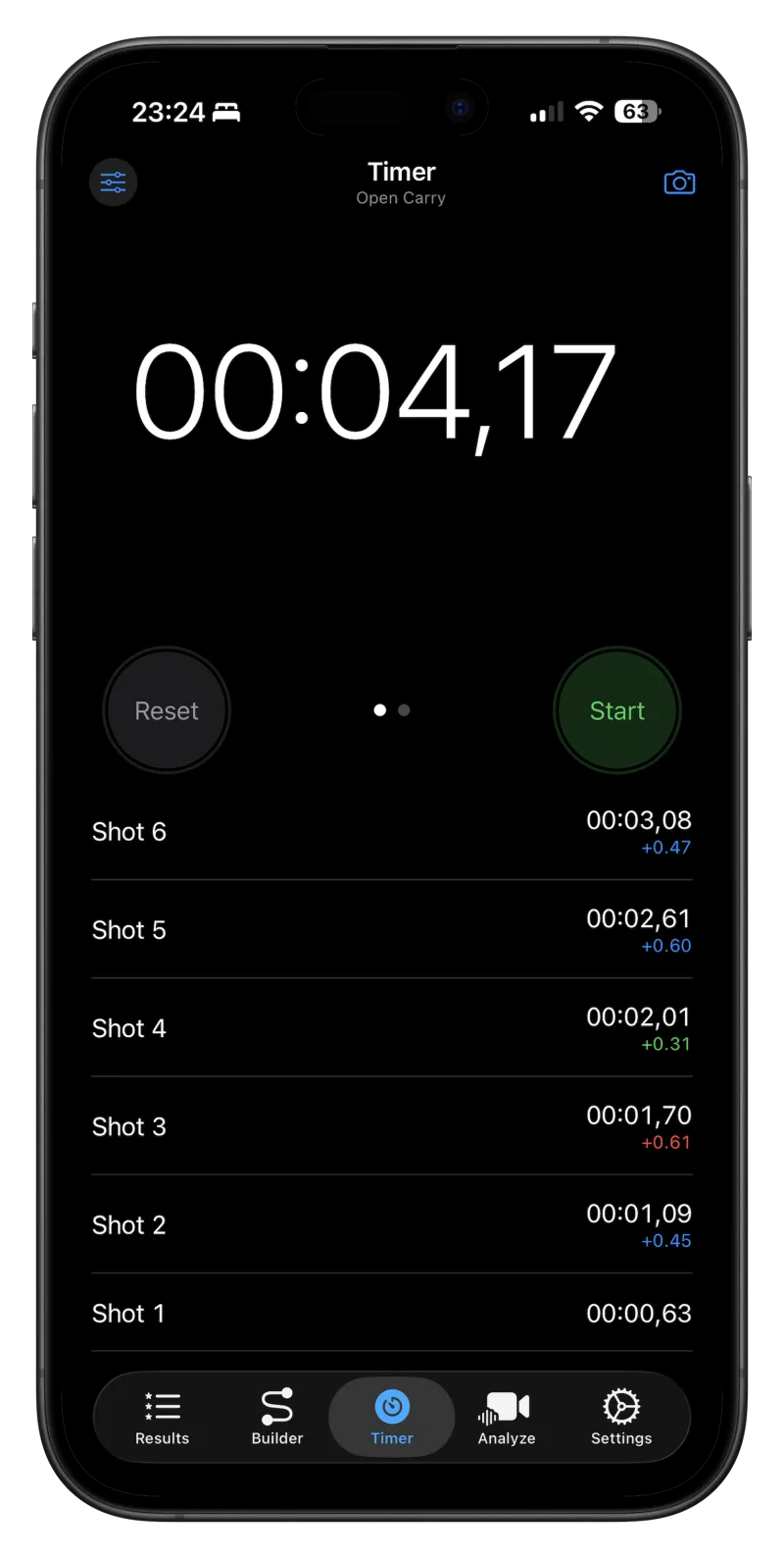 Shot Timer Interface