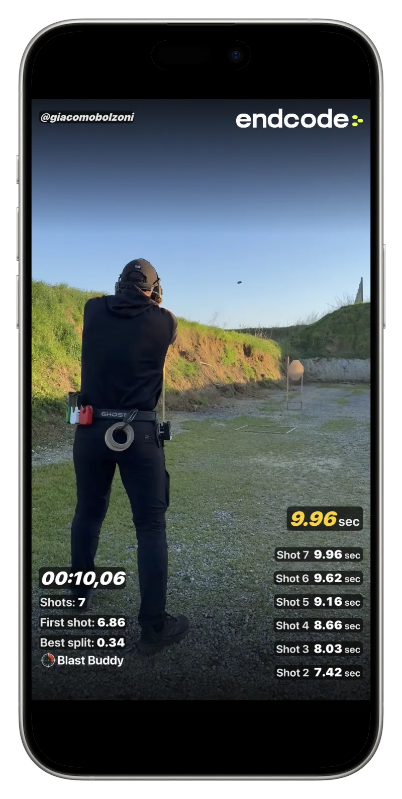 Broadcast-style overlay on Bolzoni training video